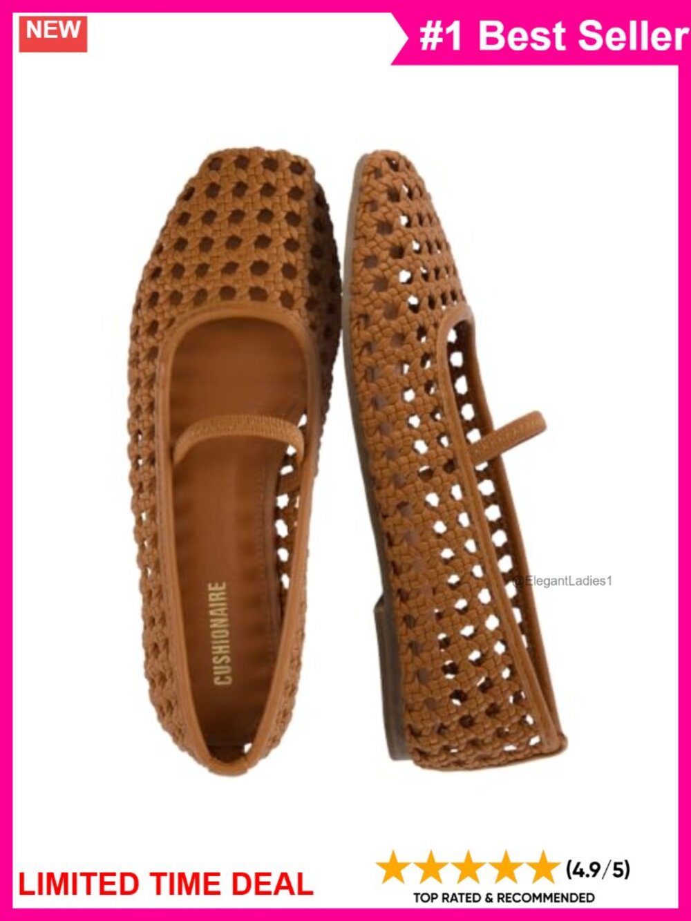 Woven Ballet Flats Square Toe Mary Jane Elastic Strap Casual